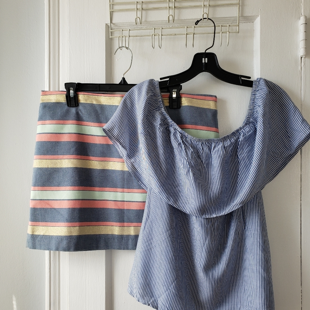 Shoulder top and skirt